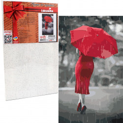 Картина за номерами Ідейка "Червона парасолька" 30x50 см (КНО2655)