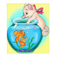 Картина по контуру Ідейка «Киця з акваріумом» 18x24 см (7119)