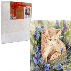 Картина по номерам Идейка «Котенок в цветах» 40x50 см (КНО4253)