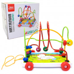 Іграшка розвиваюча для дітей Fun Game Каталка-Лабіринт Курочка 18*14*16 см (14063)