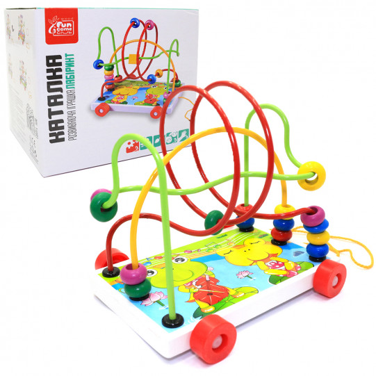 Іграшка розвиваюча для дітей Fun Game Каталка-Лабіринт Жабка 18*14*16 см (14063)