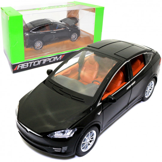 Іграшкова металева машинка Tesla Model 5 «Автопром» Тесла світло звук чорний 21*7*8 см (7574B)