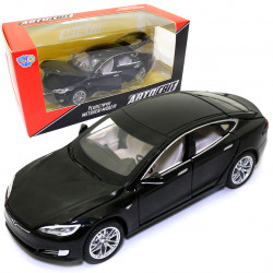 Іграшкова машинка металева Tesla Model S 100D «АвтоСвіт» Тесла чорий світло звук 15*4*5 см (AS-2829)