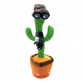 М'яка інтерактивна іграшка-повторюшка Катус танцює та співає зелений у капелюх шарф окуляри 35 см (0613-27)