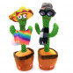 М'яка інтерактивна іграшка-повторюшка Катус танцює та співає зелений у капелюх шарф окуляри 35 см (0613-27)