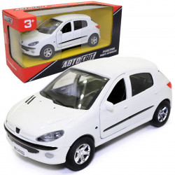 Машинка металева Peugeot 307 «Автосвіт» Пежо білий світло звук 12*5*5 см (AS-2119)