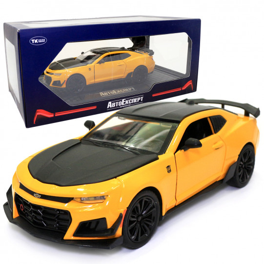 Машинка металева Chevrolet Camaro AutoExpert Шевроле Камаро жовтий звук світло 20*6*8 см (GT-0708)