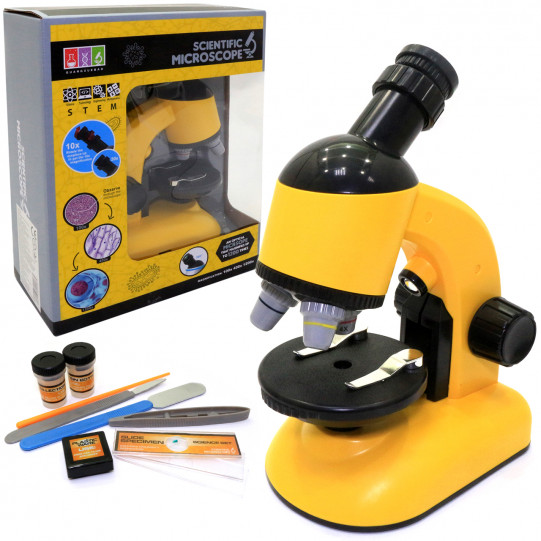 Игрушечный микроскоп «Scientific Microscope» c подсветкой желтый 21*15*10 см (1100)