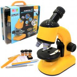 Іграшковий мікроскоп "Scientific Microscope" з підсвічуванням жовтий кейс-стіл 21*15*10 см (1188-3)