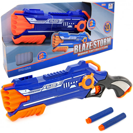 Детское оружие игрушечный бластер Blaze Storm 20 мягких патронов 45 см (7037)