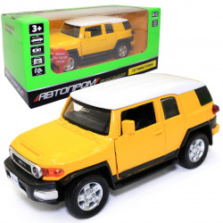 Іграшкова машинка металева Toyota FJ Cruiser Автопром Тойота джип жовте світло звук 14*5*6 см (68304)