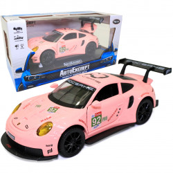 Іграшкова машинка металева Porsche 911 «АвтоЕксперт» Порше гоночна рожевий звук світло 15*4*6 см (70625)