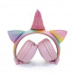Бездротові навушники з вушками та рогом Unicorn KD80 Єдиноріг з підсвічуванням 17*21*7 см (pink)
