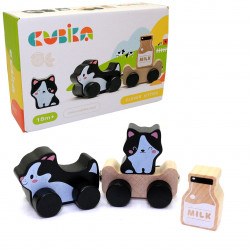 Деревянная игрушка «Веселые котята» Cubika 4 элемента 15*6*5 см (15450)
