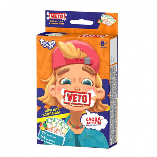 Настільна міні гра Вето Danko Toys Veto mini 56 карток 168 завдань (VETO-02-01)