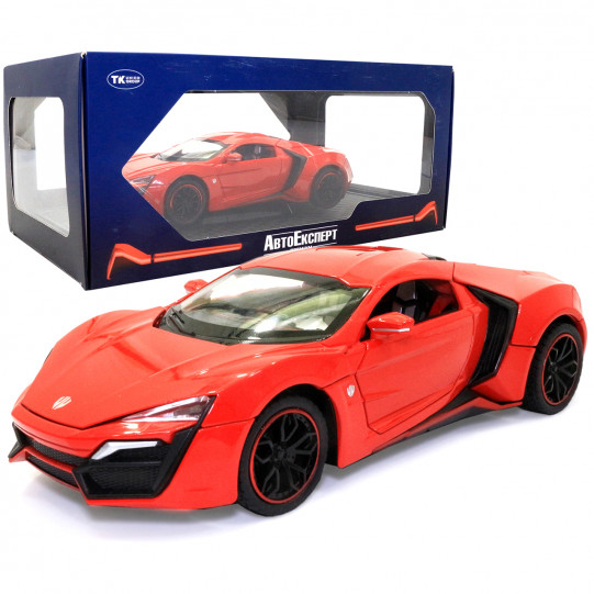 Игрушечная машинка металлическая Lykan Hypersport «АвтоЕксперт», Ликан ГиперСпорт, свет, звук, 20*8*5 см красный (GT-3598)