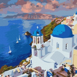 Картина по номерам Идейка «Живописный Санторини» 50x50 см (КНО2754)