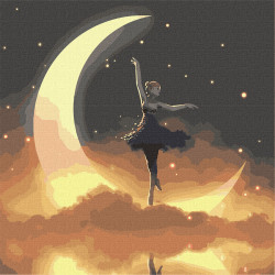 Картина за номерами Ідейка «Місячна принцеса з фарбами металік» 50x50 см (КНО5034)
