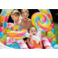 Детский надувной игровой центр-бассейн Intex «Карамель» 295х191х130см, 374 л.,с надувными игрушками, с разбрызгивателями и горкой(57149)