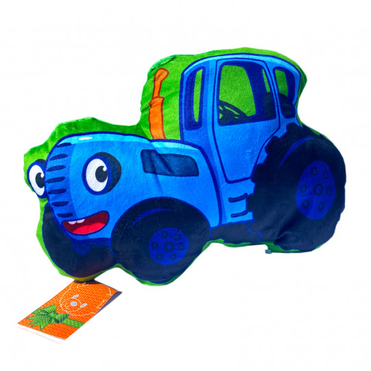 Мягкая детская подушка с принтом «Синий трактор», сплюшка трактор, 37*26*6см (00280-99)