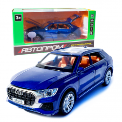 Іграшкова машинка металева Audi Q8 (Ауді) «Автопром», синя, батар., світло, звук, відкр.двері, від 3р., 16*6*5, (6615)