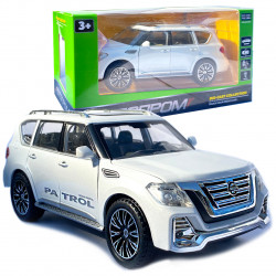 Іграшкова машинка металева Nissan Patrol (Ниссан) «Автопром», біла, батар., світло, звук, відкр.двері, від 3 років, 22*9*8, (7573)