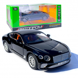 Іграшкова машинка металева Bentley (Бентли) «Автопром», чорна, батар., світ, звук, відкр.двері, від 3 р., 20*8*6 (7571)