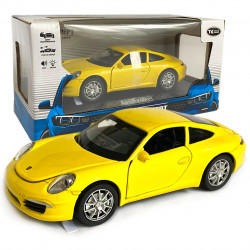 Машинка іграшкова Porsche Carrere 911 S «АвтоЕксперт» Порше каррере 911 s,  метал, жовта, підсвітка фар, звук, інерція, відкр. двері, капот, 15*6*5см, 80111