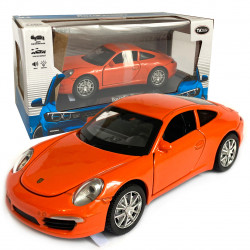 Машинка іграшкова Porsche Carrere 911 S «АвтоЕксперт» Порше каррере 911 s,  метал, орандж., підсвітка фар, звук, інерція, відкр. двері, капот, 15*6*5см, 80111