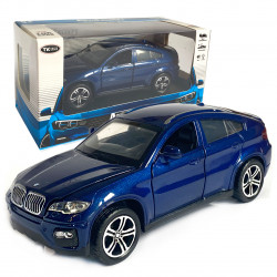 Іграшкова машинка металева BMW X6  АвтоЕксперт БМВ Х6 джип, синій, звук, світло,  інерція, відкр. двері, капот, багажник, 15*6*5 см (LF-73744)