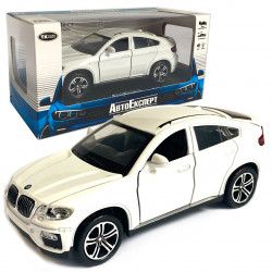 Іграшкова машинка металева BMW X6  АвтоЕксперт БМВ Х6 джип, білий, звук, світло,  інерція, відкр. двері, капот, багажник, 15*6*5 см (LF-73744)