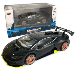 Іграшкова машинка металічна Lamborghini roger dubuis (Ламборгіні) "АвтоЕксперт", чорна, світло, звук, інерція, відкр двері, багажник, капот, 15*7*5см, ТК-3026