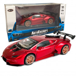 Іграшкова машинка металічна Lamborghini roger dubuis (Ламборгіні) "АвтоЕксперт", червона, світло, звук, інерція, відкр двері, багажник, капот, 15*7*5см, ТК-3026