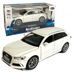 Іграшкова машинка металева Audi RS 6 quattro (Ауді RS 6 кватро) «Автоексперт», біла, батар., світло, звук, відкр.двері, від 3 р., 15*6*5, (81432) 
