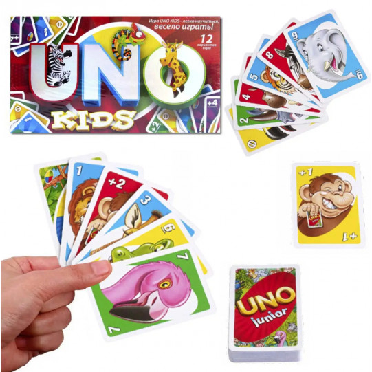 Настільна карткова гра UNO Kids Danko Toys 12 варіантів розвиваючої гри для дітей Уно SPG11