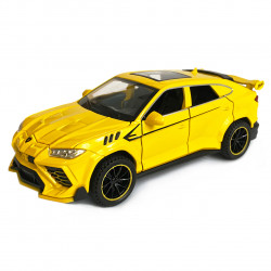 Іграшкова машинка металічна Lamborghini Urus (Ламборгіні Урус) "АвтоЕксперт", жовта, світло, звук, інерція, відкр двері, багажник, капот, 15*7*5см, DL-68155