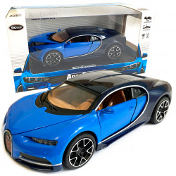 Игрушечная машинка металлическая Бугатти Широн «АвтоЕксперт» Bugatti Chiron 1:32 синий инерц., свет, звук, откр. двери,14*6*5 см (LF - 83880)