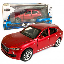 Іграшкова машинка металева Maserati Levante Мазераті Леванте червона, звук, світло,  інерція, відкр. двері, капот, багажник, 14*6*5 см (41094W)