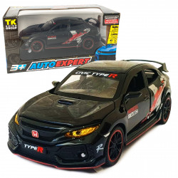 Іграшкова машинка металева Honda Civic Tupe R «АвтоЕксперт» Хонда Сівік чорний звук світло 16*5*6 см (33617)