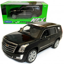 Игрушечная машинка металлическая 2017 Cadillac Escalade Кадилак Welly NEX, черный, инерция, открываются двери, капот, 19*7,5*7см, 24084W