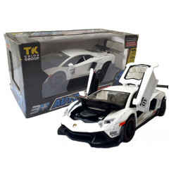 Іграшкова машинка металічна Lamborghini Aventador (Ламборгіні авентадор) "АвтоЕксперт", біла, світло, звук, інерція, відкр двері, 15*6*5см, 44433