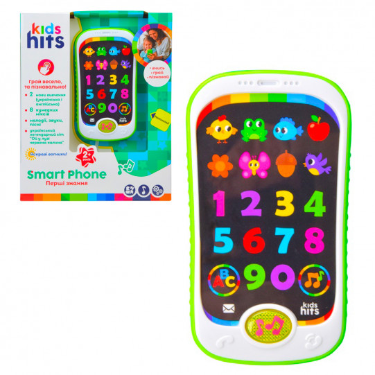 Дитячий розвиваючий телефон Перші знання Kids Hits Smart Phone, укр англ., KH03/002