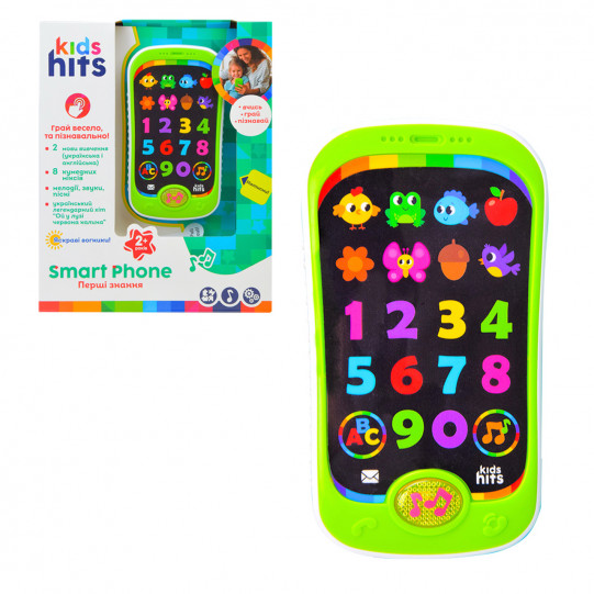 Дитячий розвиваючий телефон Перші знання Kids Hits Smart Phone, укр англ., KH03/002