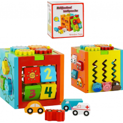 Мультифункциональная игрушка развивающая "Куб логический" для детей вращающиеся шестеренки, сортер, мини-игры (С55126)