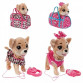 Мягкая интерактивная игрушка «Собачка в сумке» розовая, собачка с поводком, ходит, виляет хвостом, поёт 3 песни на украинском языке ,от 3 лет, 27см, (С45309)