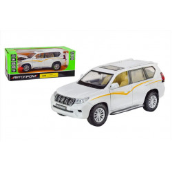 Іграшкова машинка металева Toyota Land Cruiser Prado Автопром Тойота джип 1:24, біла, 20*7*8 см, (68270)