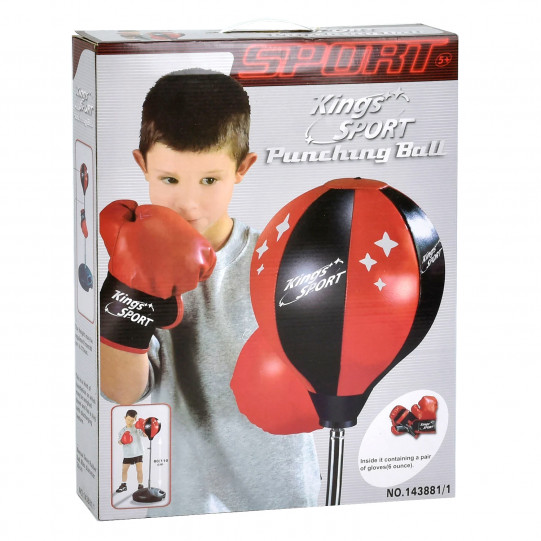 Набор детский для бокса на поставке, перчатки, груша, подставка, 80-110см, в кор., (143881-1)