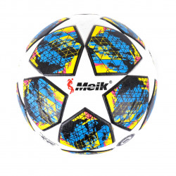 М'яч футбольний ,білий з синім, вага 420 гр., матеріал ТPU, балон гумовий, розмір №5 (C44574)