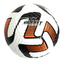 Мяч футбольный, белый с оранжевым "TK Sport", материал TPE, вес 400-420 грамм, размер №5 (C55017)