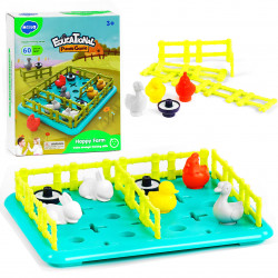 Логическая игра Hola, Educational Puzzle Game "Домашние животные", 8 животных, поле, строительство загонов, в коробке (E7977)
